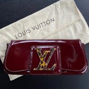 Louis Vuitton LV SoBe Burgundy Tortoiseshell Clutch